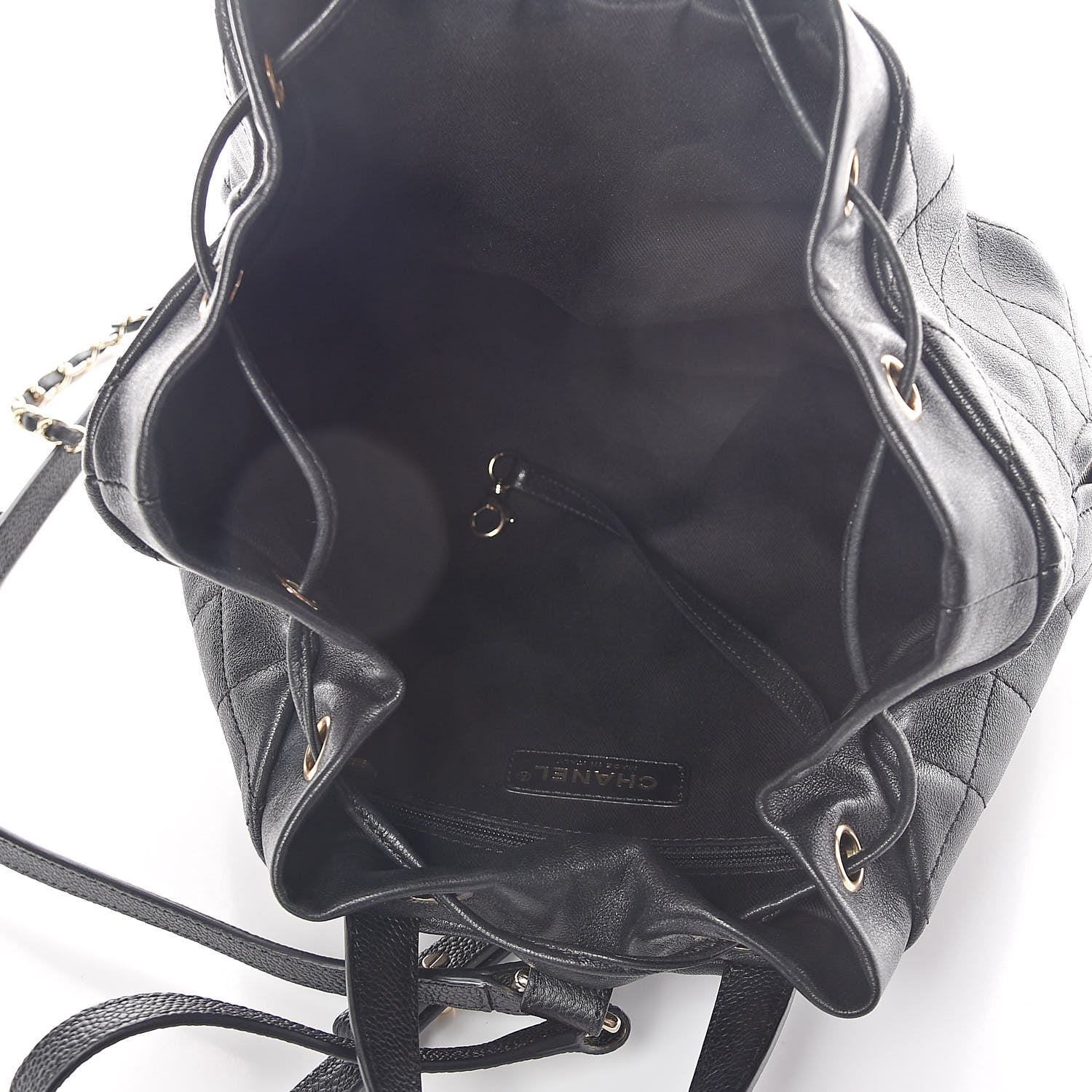 Chanel Sheepskin Caviar Quilted Daily Round Backpack Black 5 of 10