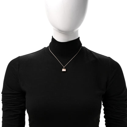 Hermes 18K Rose Gold Diamond Kelly Amulettes Pendant Necklace 2 of 6