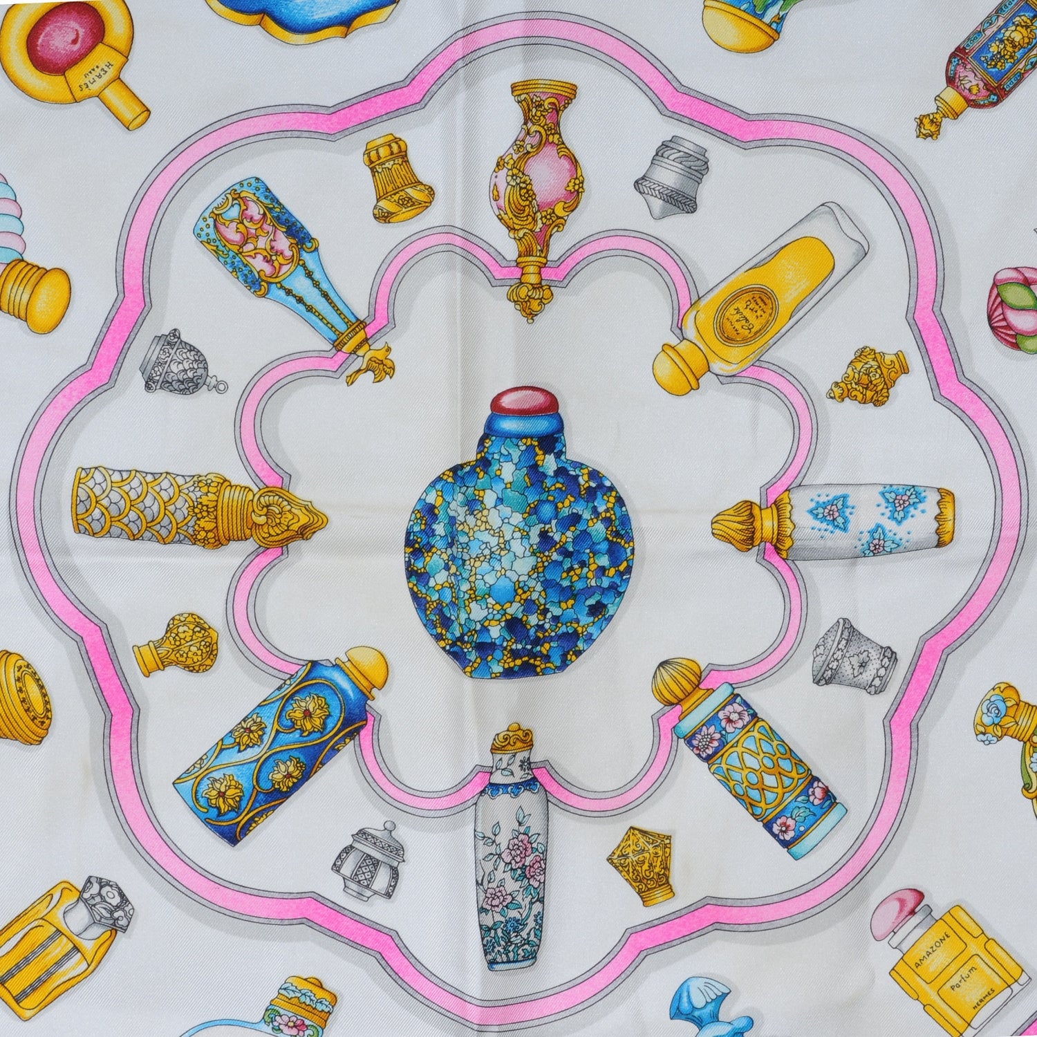 Hermes Silk Qu Importe Le Flacon Scarf 90 Bleu 1 of 7