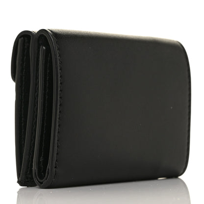 Fendi Vitello Liberty F is Fendi Bi-Color FF 1974 Embossed Micro Tri-Fold Envelope Wallet Maya Black 3 of 8
