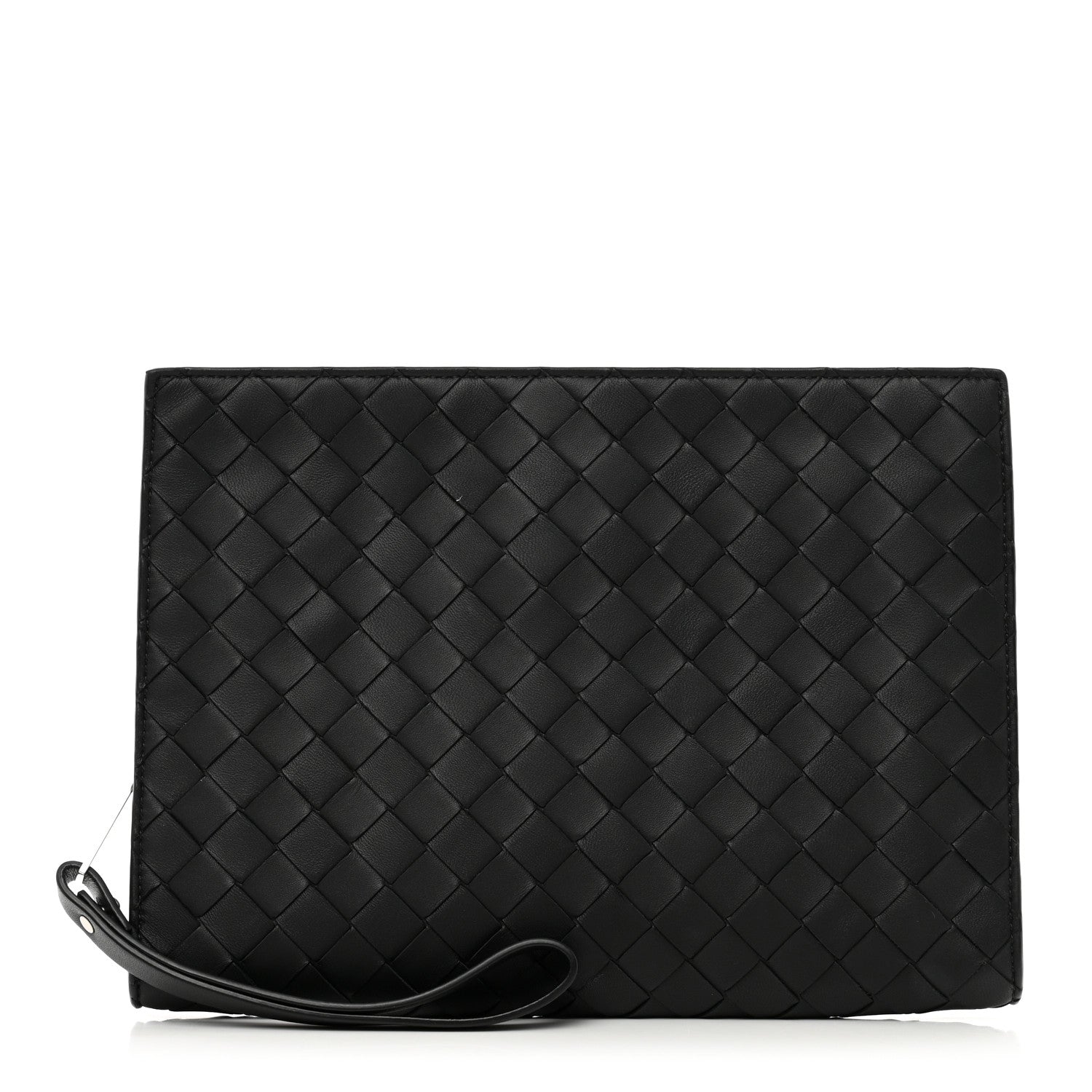 Bottega Veneta Nappa Intrecciato Wristlet Zip Wallet Black 1 of 6