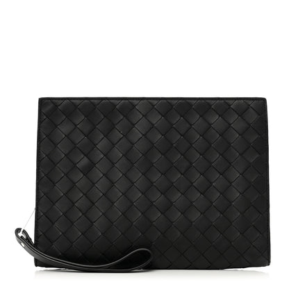 Bottega Veneta Nappa Intrecciato Wristlet Zip Wallet Black 1 of 6