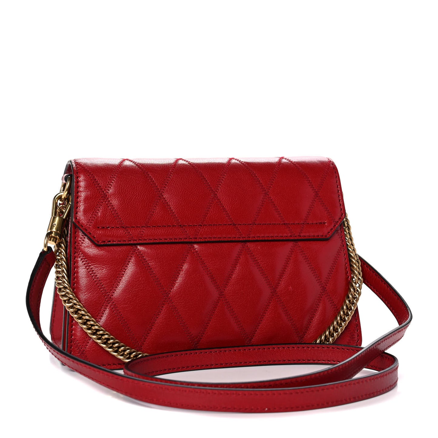 Goatskin Quilted Small GV3 Shoulder Bag Vermilion