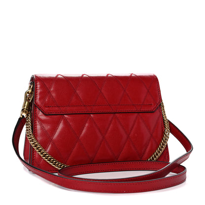 Givenchy Goatskin Quilted Small GV3 Shoulder Bag Vermilion 3 of 13