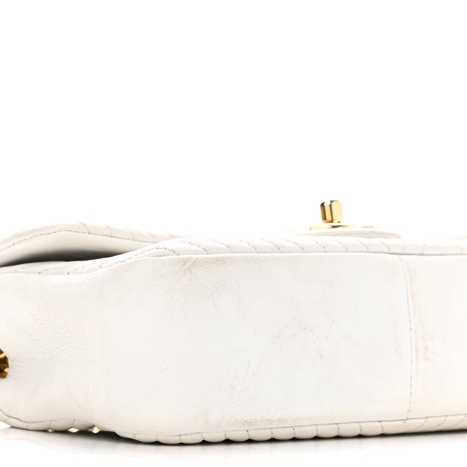 Chanel Calfskin Surpique Chevron Small Flap White 9 of 14