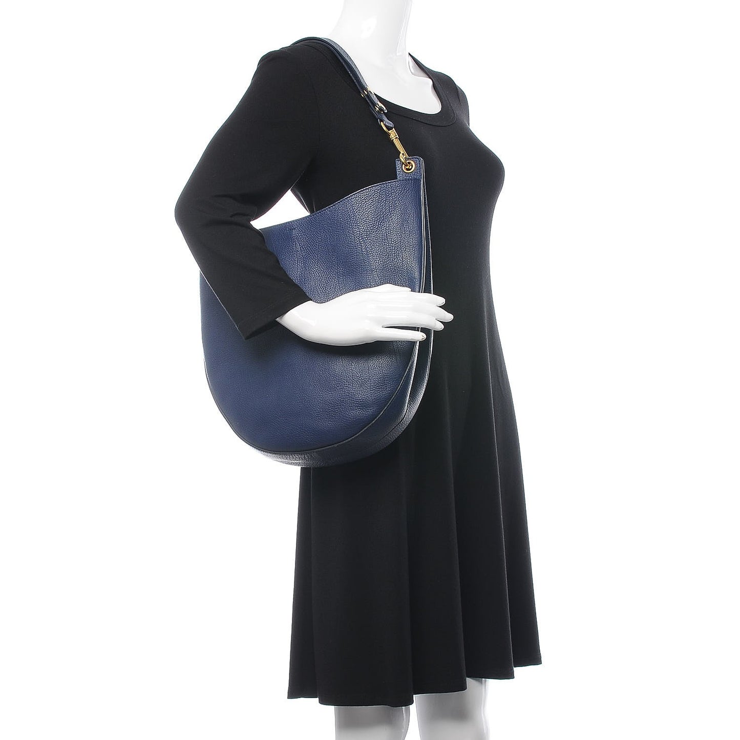 Supple Calfskin Medium Hobo Ink Blue