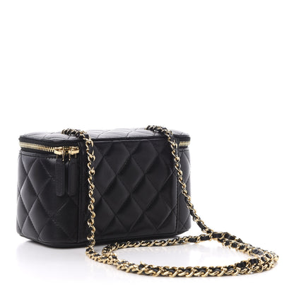 Chanel Lambskin Quilted Small Vanity Case With Chain Black 3 of 11