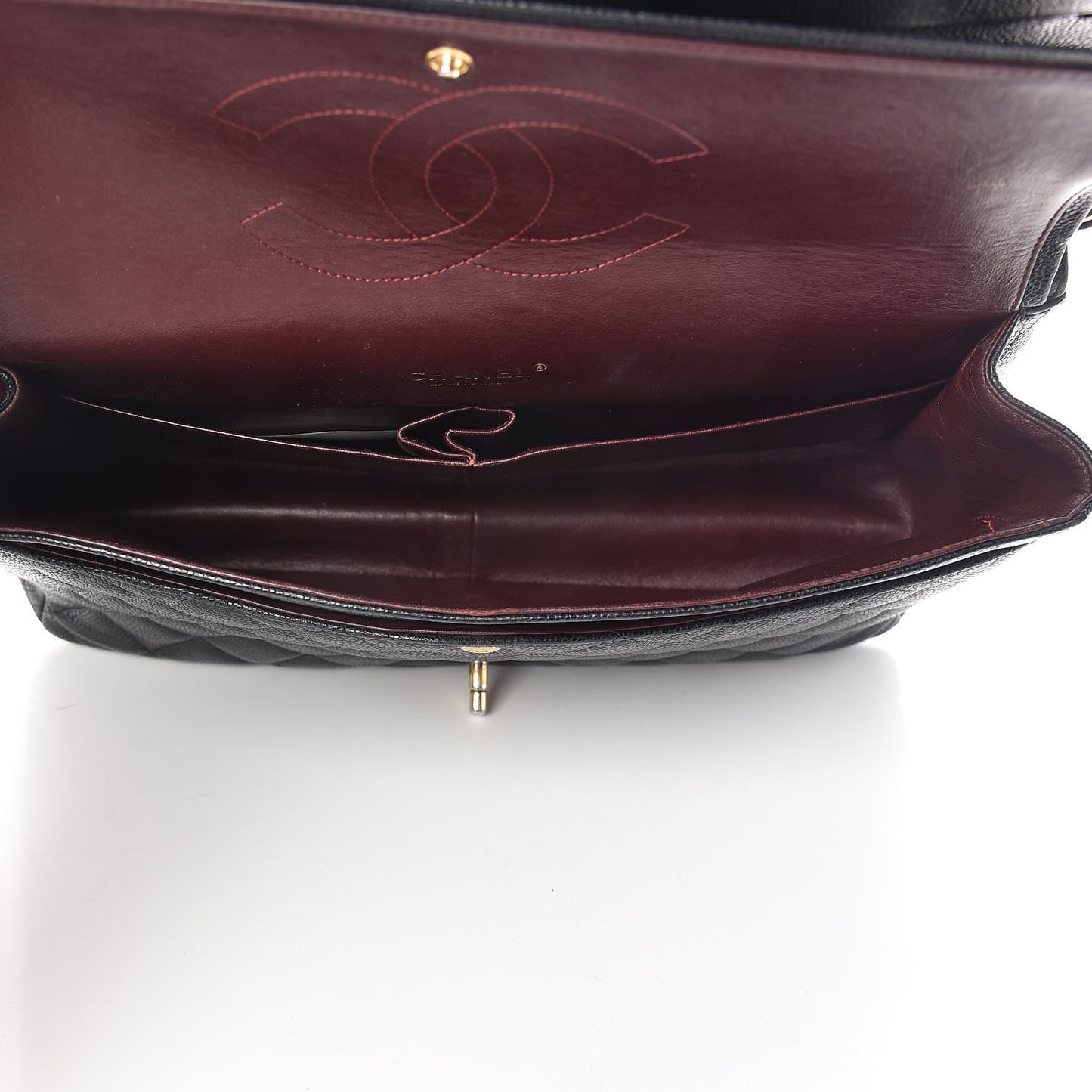 Caviar Quilted Maxi Double Flap Black