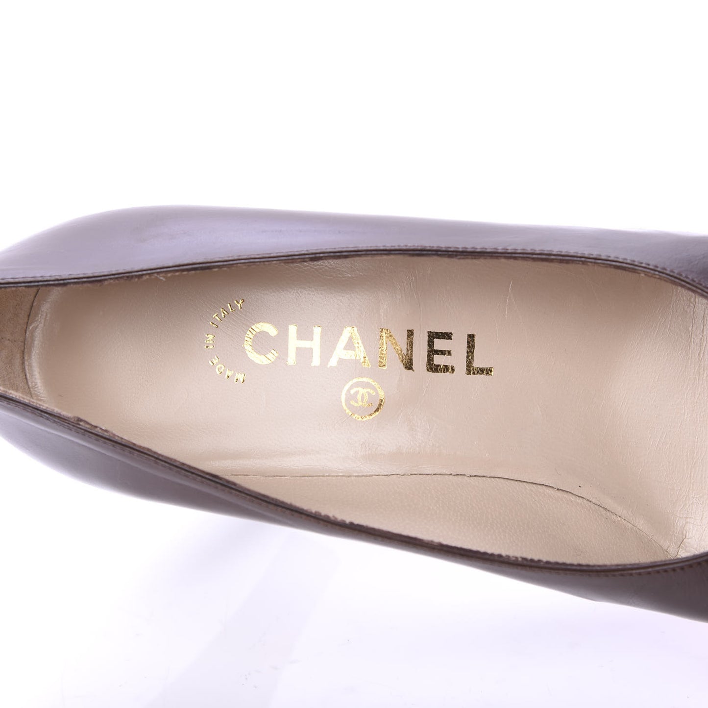 Lambskin Cap Toe Pumps 39 Brown Black