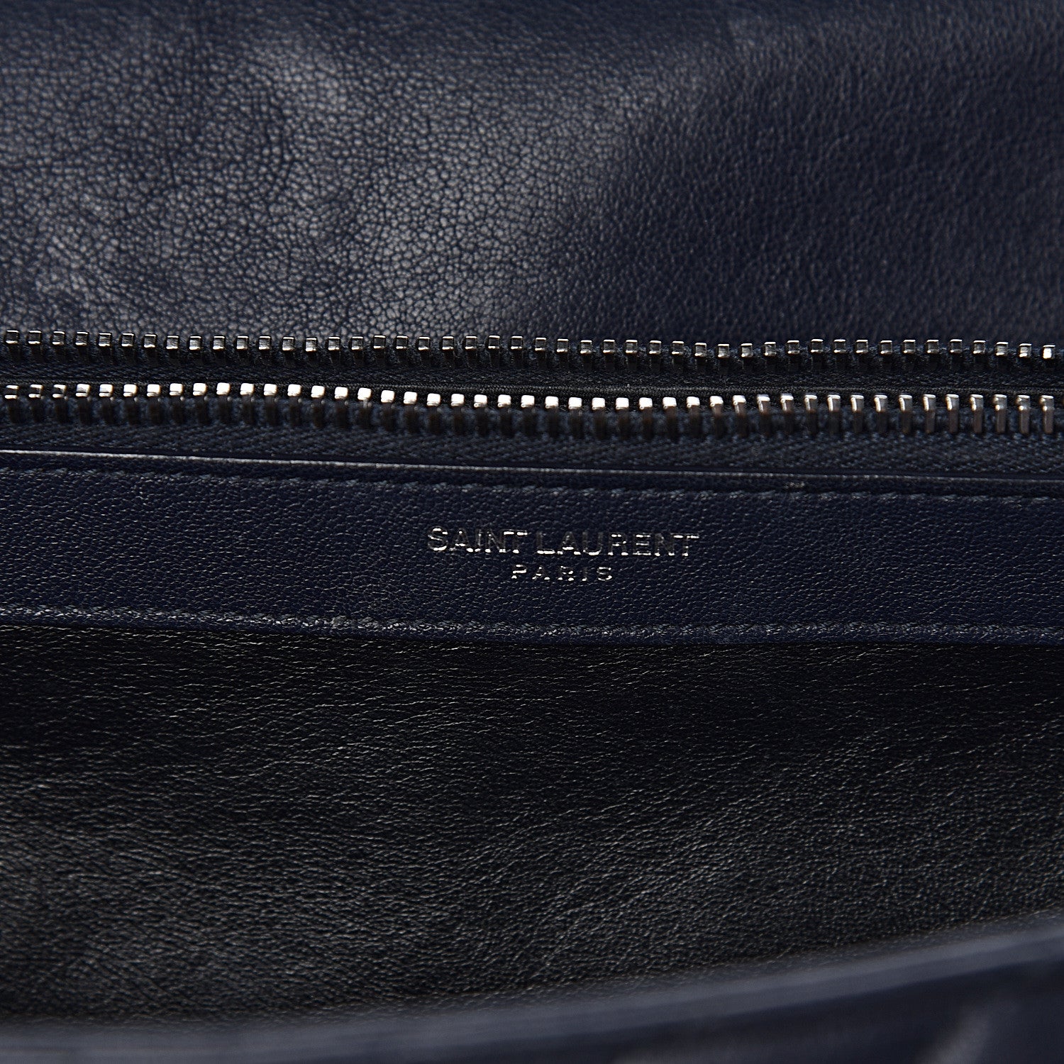 Saint Laurent Sheepskin Matelasse Chevron Monogram Large College Satchel Deep Marine 7 of 19