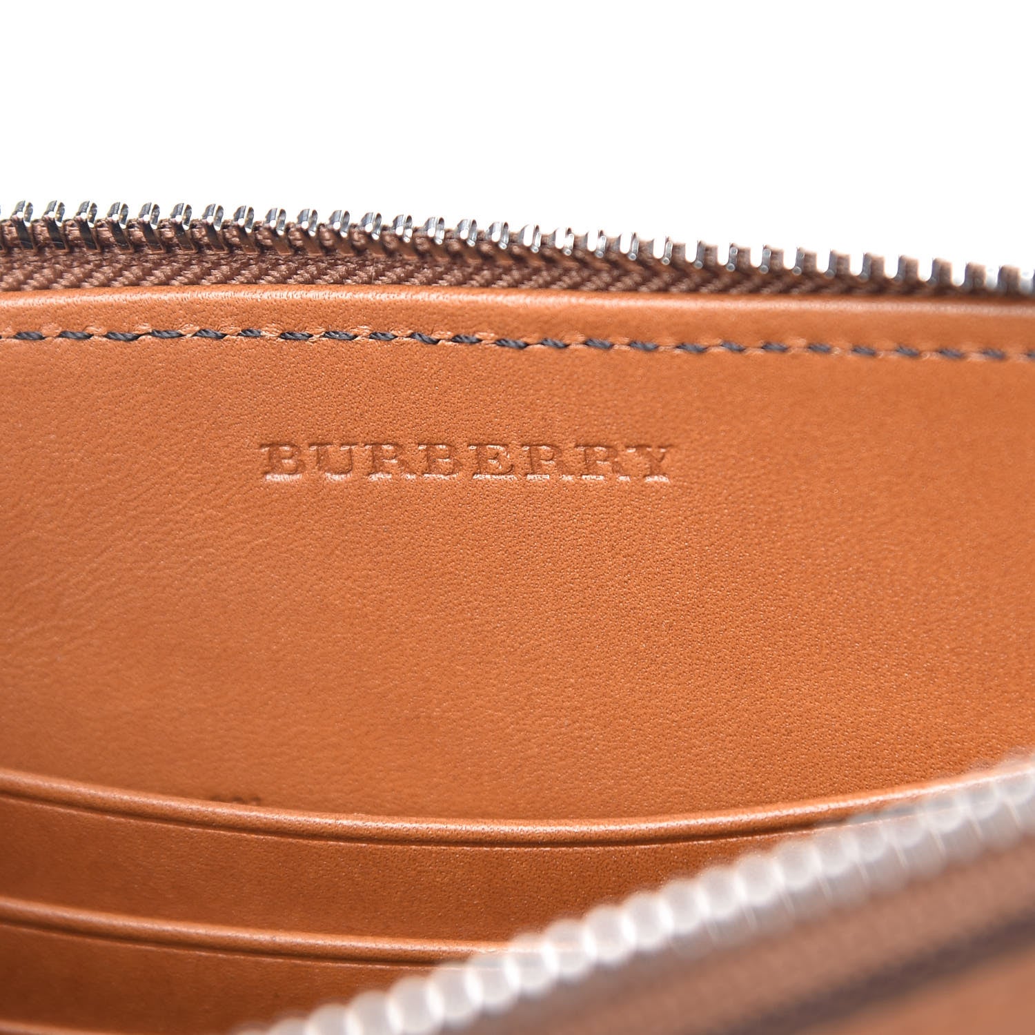 Burberry Mega Check Peyton Crossbody Clutch Bag Saddle Brown 8 of 10