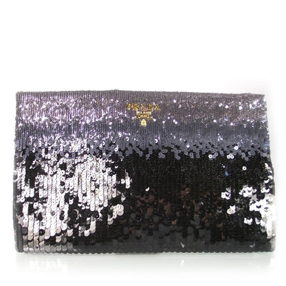Prada Ombre Sequin Clutch Black 1 of 9