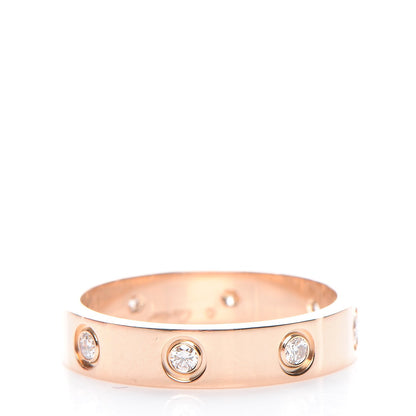 Cartier 18K Pink Gold 8 Diamond 4mm LOVE Wedding Band Ring 52 6 3 of 7