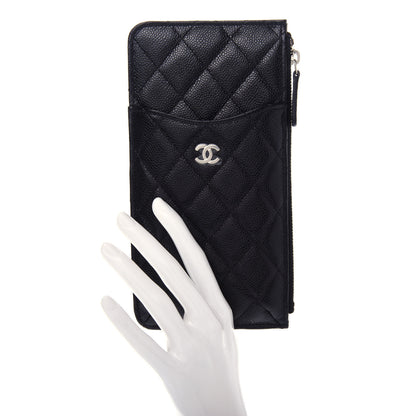 Chanel Caviar Quilted Classic Flat Wallet Pouch Black 2 of 8