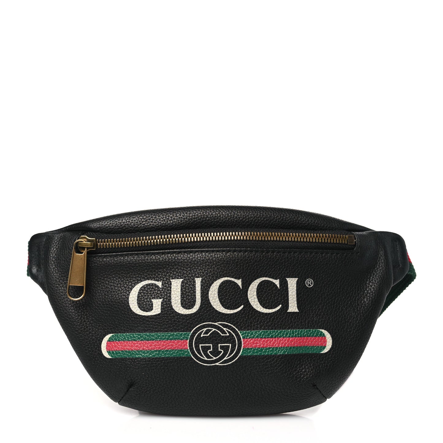 Grained Calfskin Small Logo Belt Bag Black