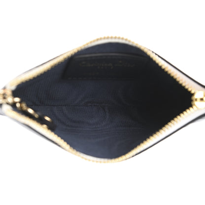 Christian Dior Calfskin Vibe Zip Key Wallet Blue White 5 of 8