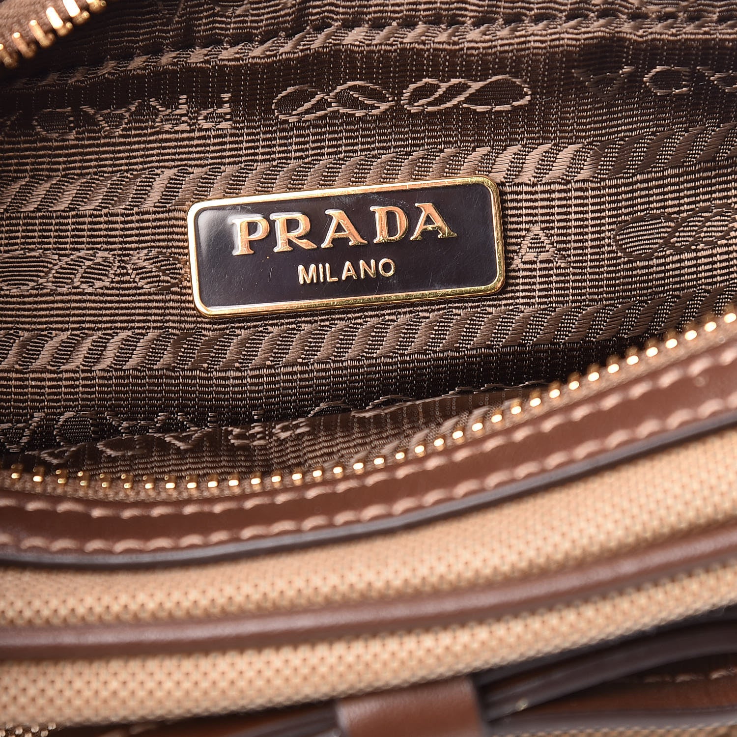 Prada Jacquard Logo Contenitore Wristlet Corda Bruciato 8 of 10