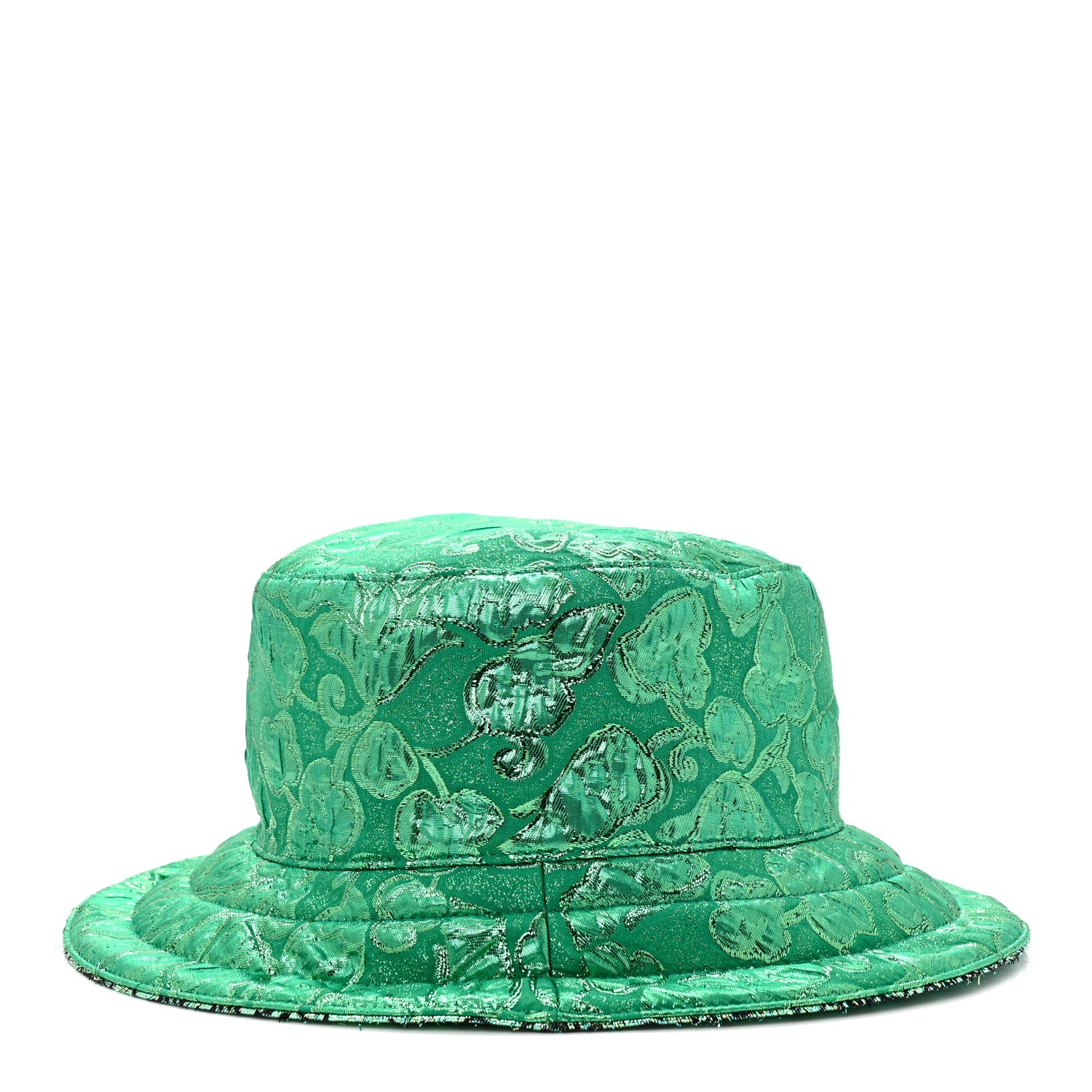 Gucci Canvas Lame GG Monogram Reversible Bucket Hat L Green 6 of 15