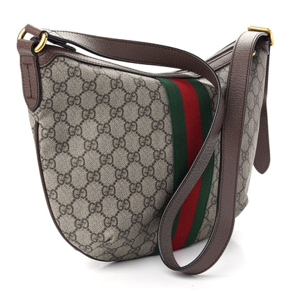 Gucci GG Supreme Monogram Web Small Ophidia Half Moon Hobo Brown 3 of 9