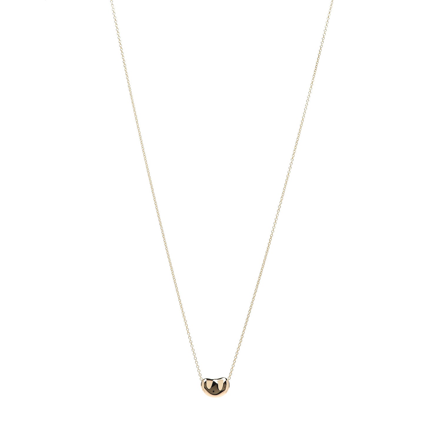 18K Yellow Gold 11mm Elsa Peretti Bean Pendant Necklace