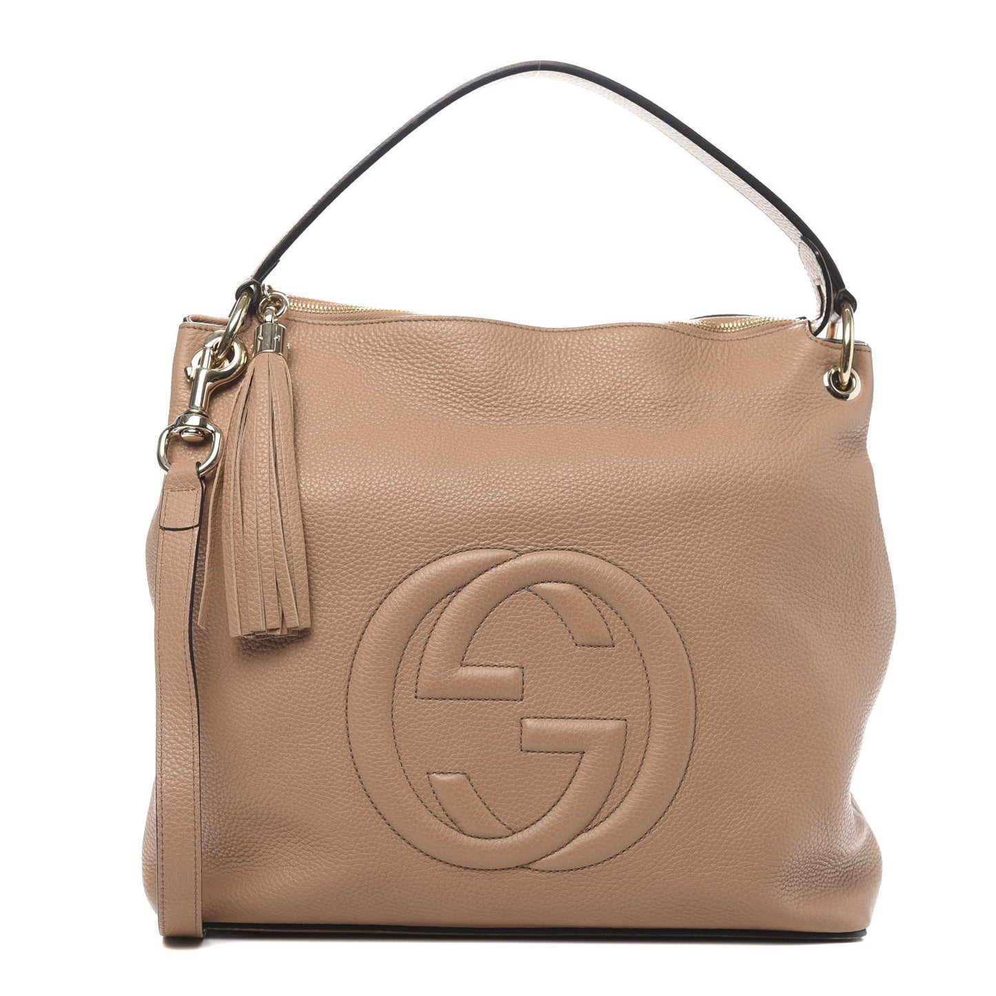 Pebbled Calfskin Large Soho Hobo Camelia