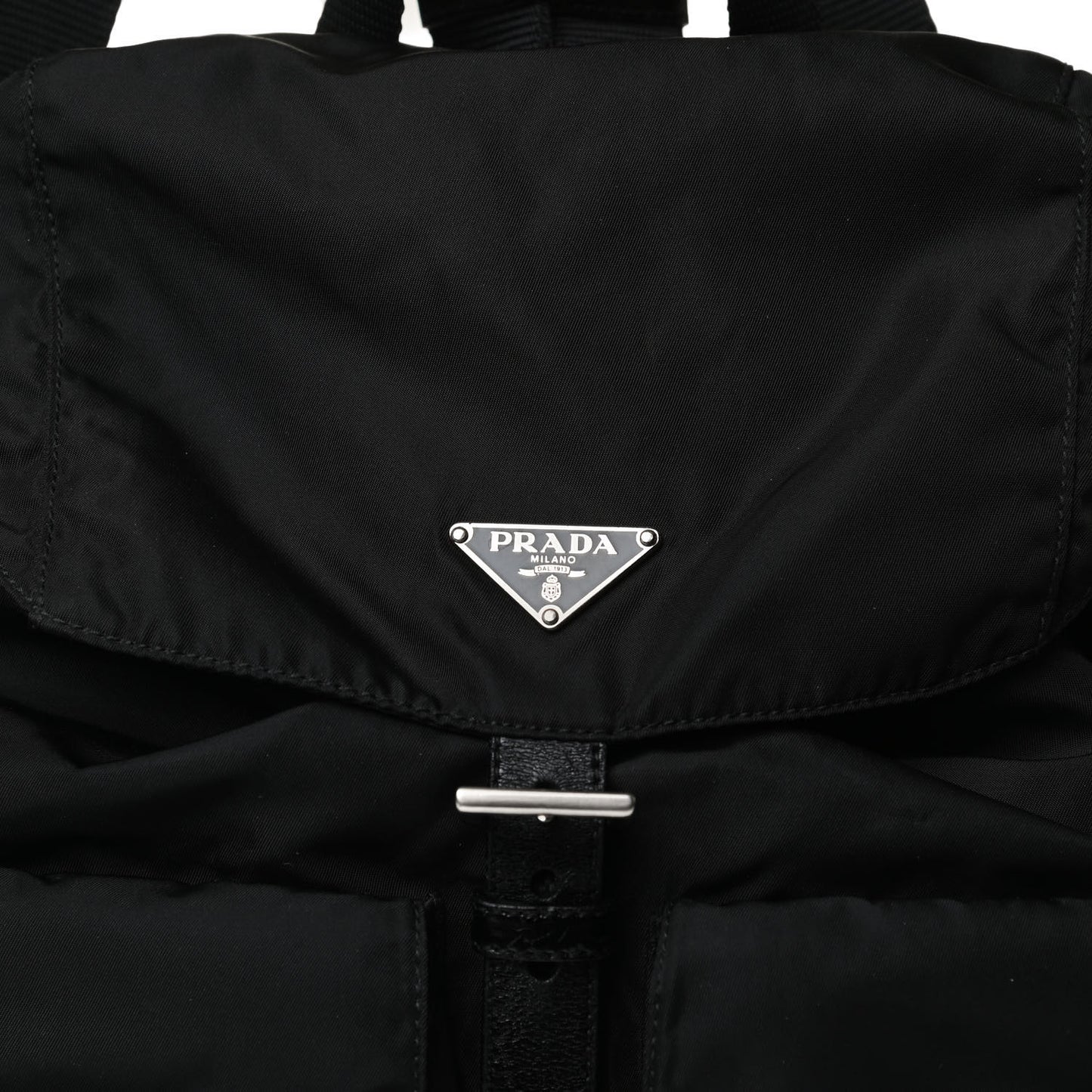 Tessuto Nylon Saffiano Medium Backpack Black