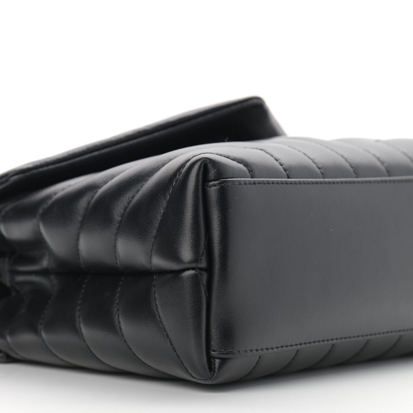 Calfskin Y Quilted Monogram Small Loulou Chain Satchel Black