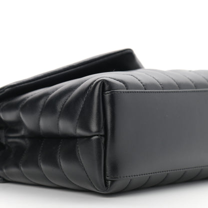 Saint Laurent Calfskin Y Quilted Monogram Small Loulou Chain Satchel Black 10 of 12