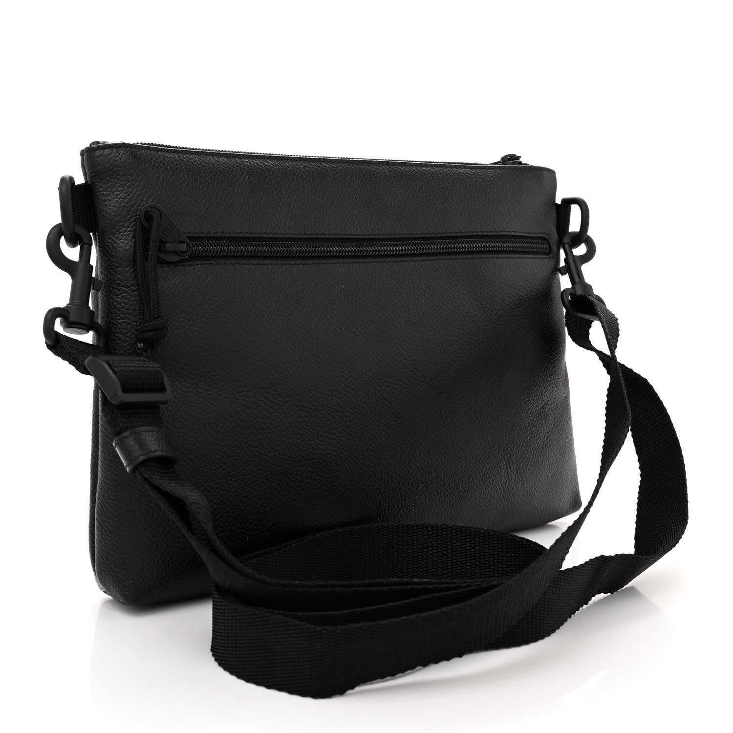 Balenciaga Grained Calfskin Explorer Crossbody Flat Pouch Black 3 of 10