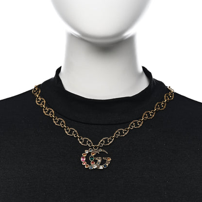 Gucci Crystal Marmont Necklace Aged Gold Multicolor 2 of 5