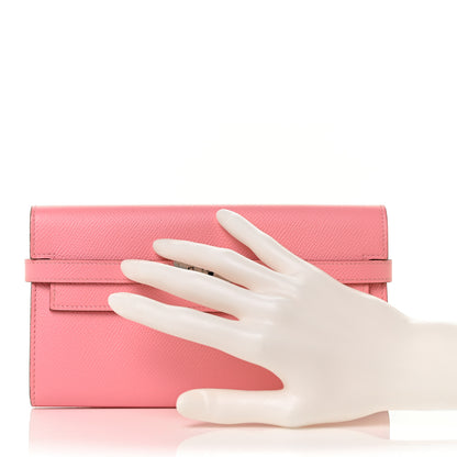 Hermes Epsom Kelly Longue Wallet Rose Confetti 2 of 8