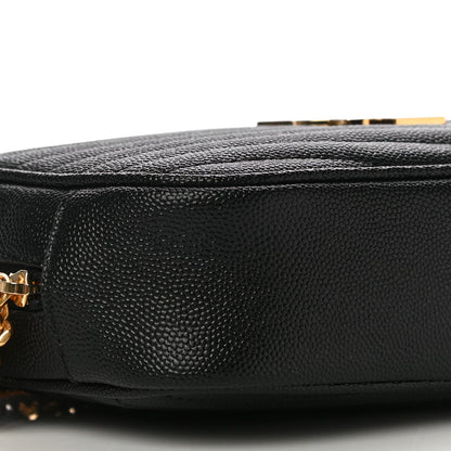 Saint Laurent Grain De Poudre Matelasse Monogram Mini Lou Camera Bag Black 9 of 10