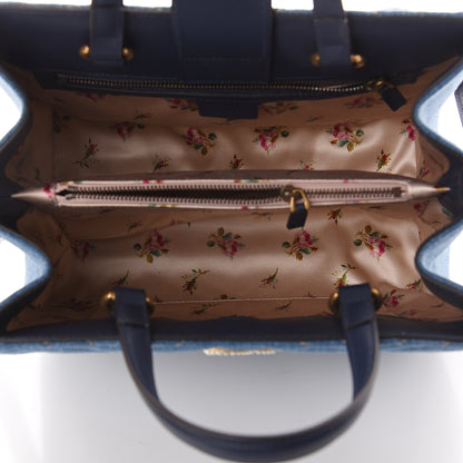 Gucci Denim Matelasse Small Pearly GG Marmont Tote Blue 4 of 8
