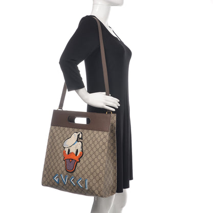 Gucci X DISNEY Soft GG Supreme Monogram Donald Duck Slip Handle Vertical Tote Beige New Acero 2 of 10