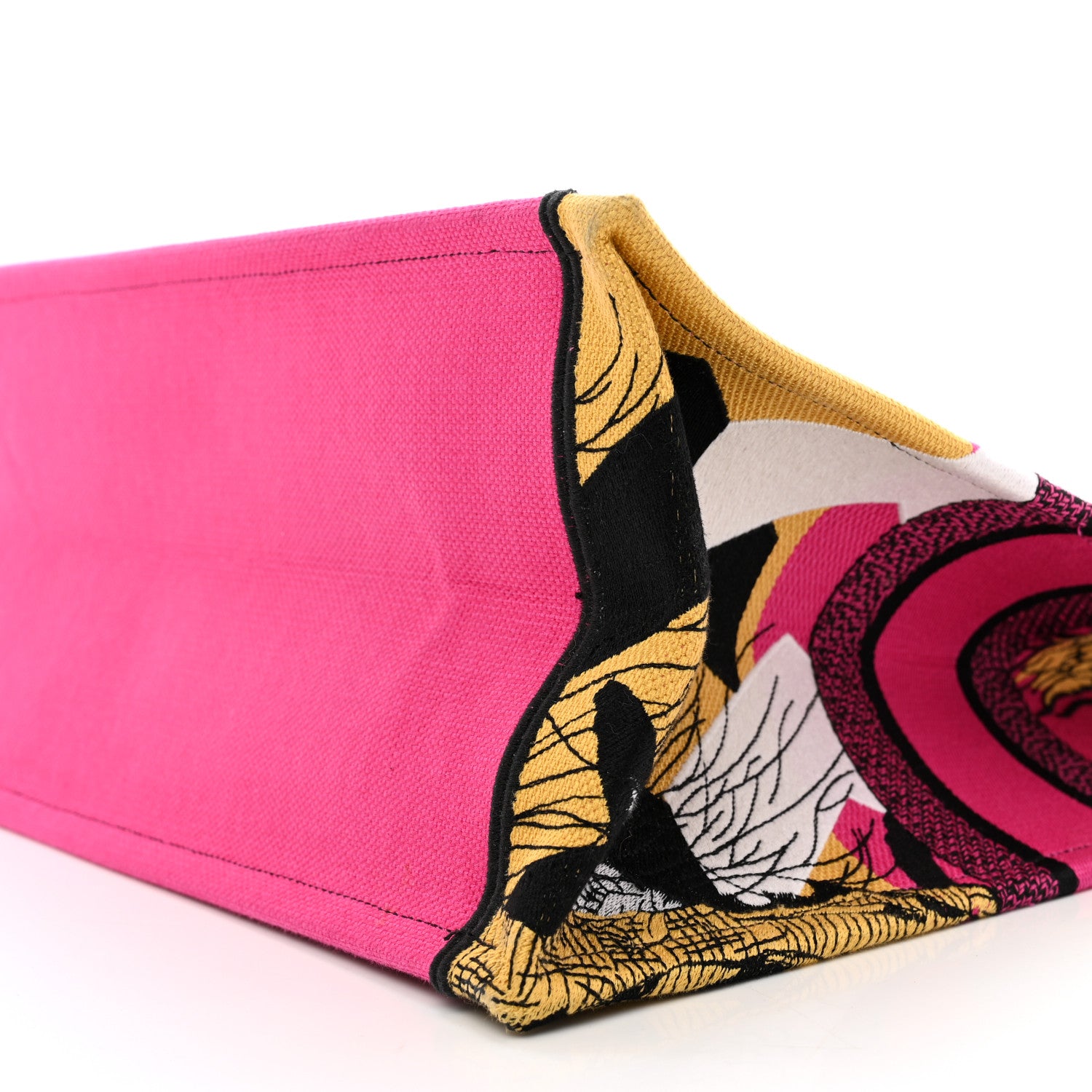 Christian Dior Canvas Embroidered Large Zoom Pop Toile de Jouy Book Tote Fuchsia Multicolor 11 of 11