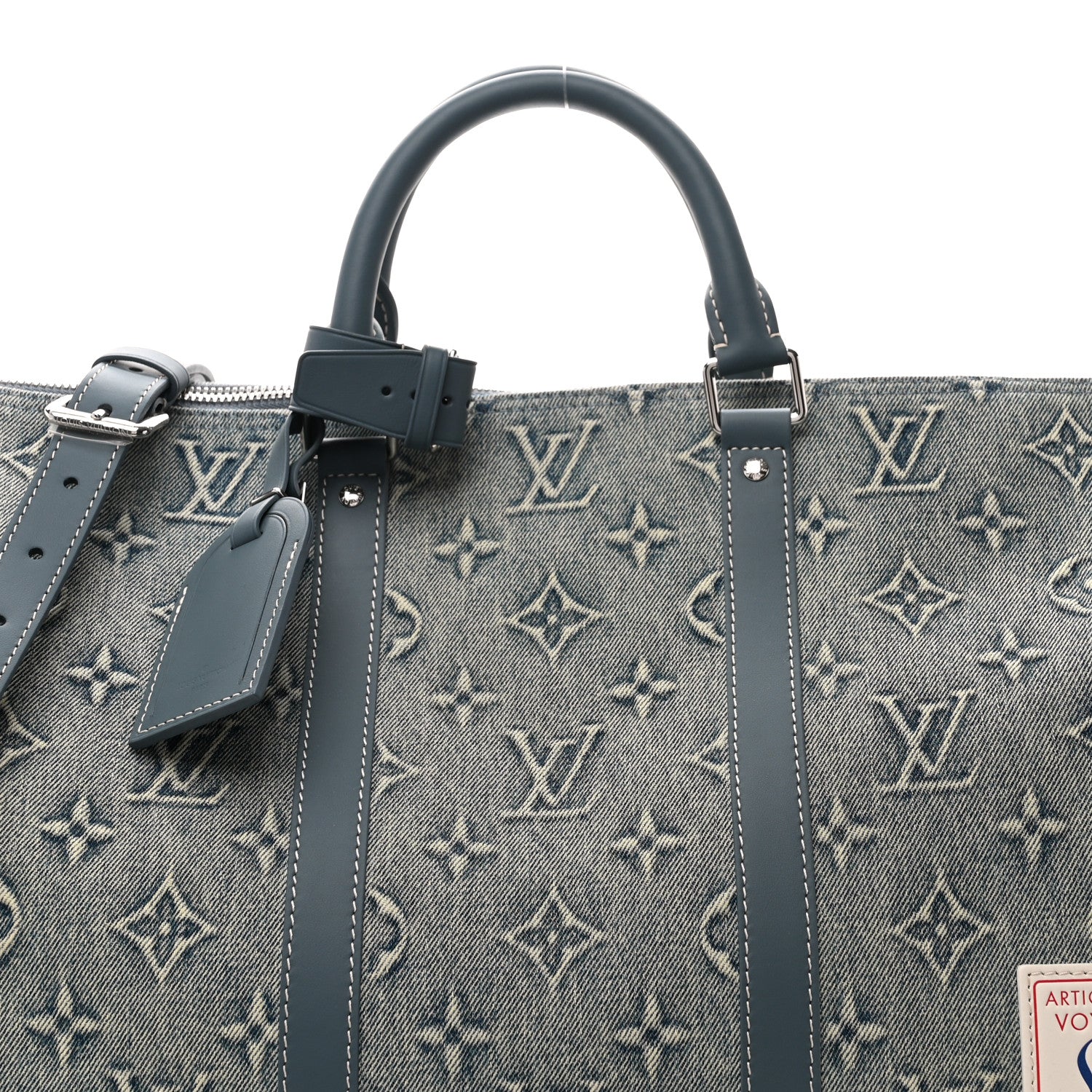 Louis Vuitton Monogram Washed Denim Keepall Bandouliere 50 Blue 6 of 8