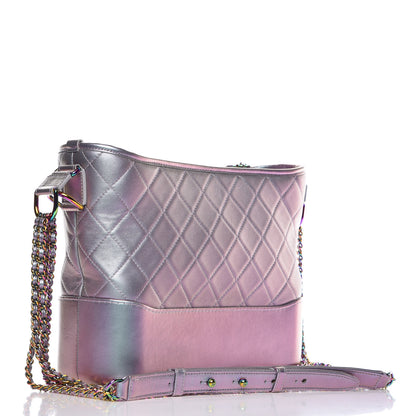 Chanel Iridescent Lambskin Calfskin Quilted Medium Gabrielle Hobo Light Purple 3 of 11
