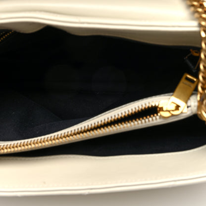 Saint Laurent Calfskin Y Quilted Monogram Medium Loulou Chain Satchel Crema Soft 6 of 10