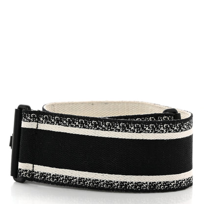 Christian Dior Canvas Embroidered Shoulder Strap Black Ultramatte 2 of 7