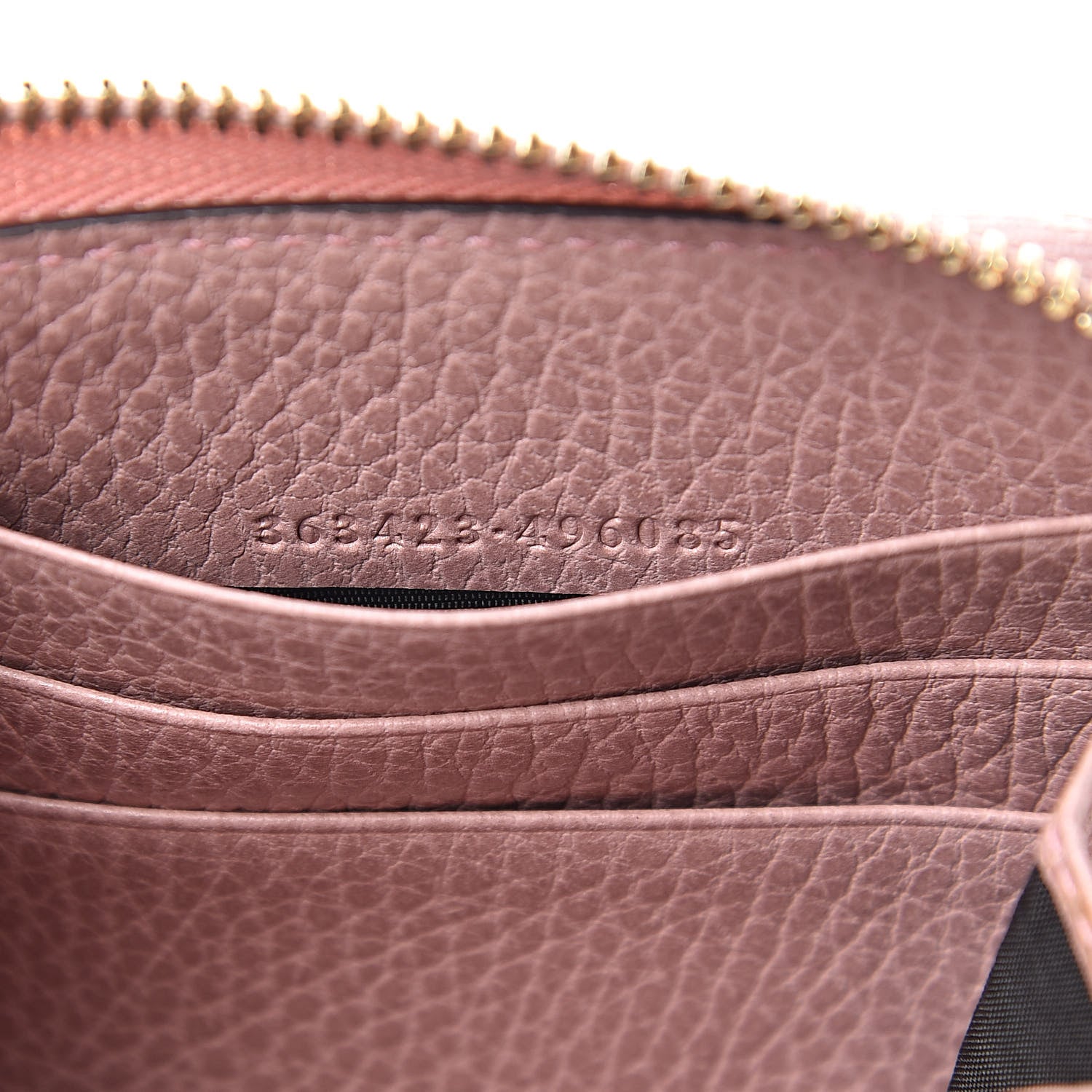 Gucci Monogram Dollar Calfskin Zip Around Wallet Beige Ebony Soft Pink 7 of 7
