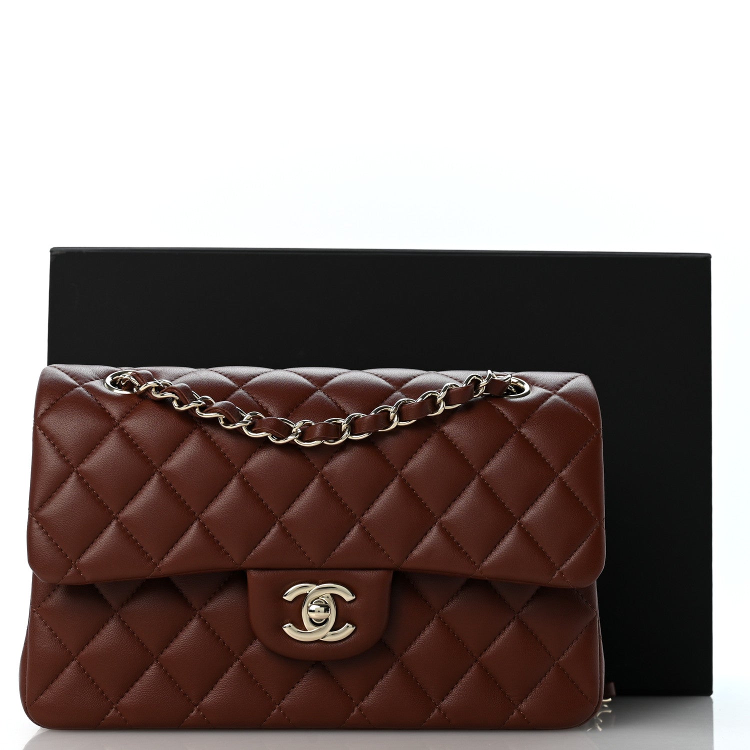 Chanel Lambskin Quilted Small Double Flap Dark Brown 11 of 11