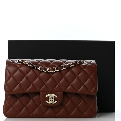 Chanel Lambskin Quilted Small Double Flap Dark Brown 11 of 11