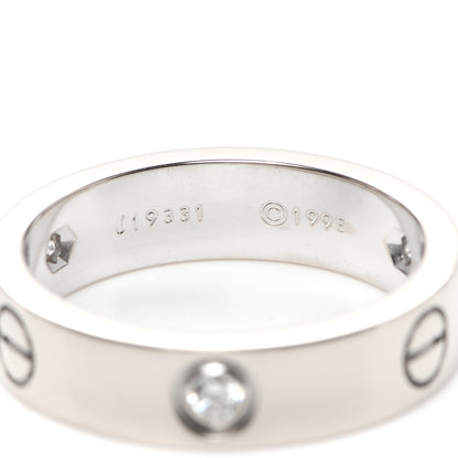 Cartier 18K White Gold 3 Diamond 5.5mm LOVE Ring 60 9 4 of 6