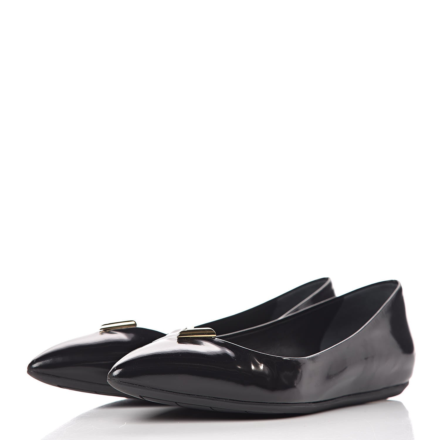 Louis Vuitton Glazed Calfskin Heartbreaker Ballerina Flats 37.5 Black 3 of 9