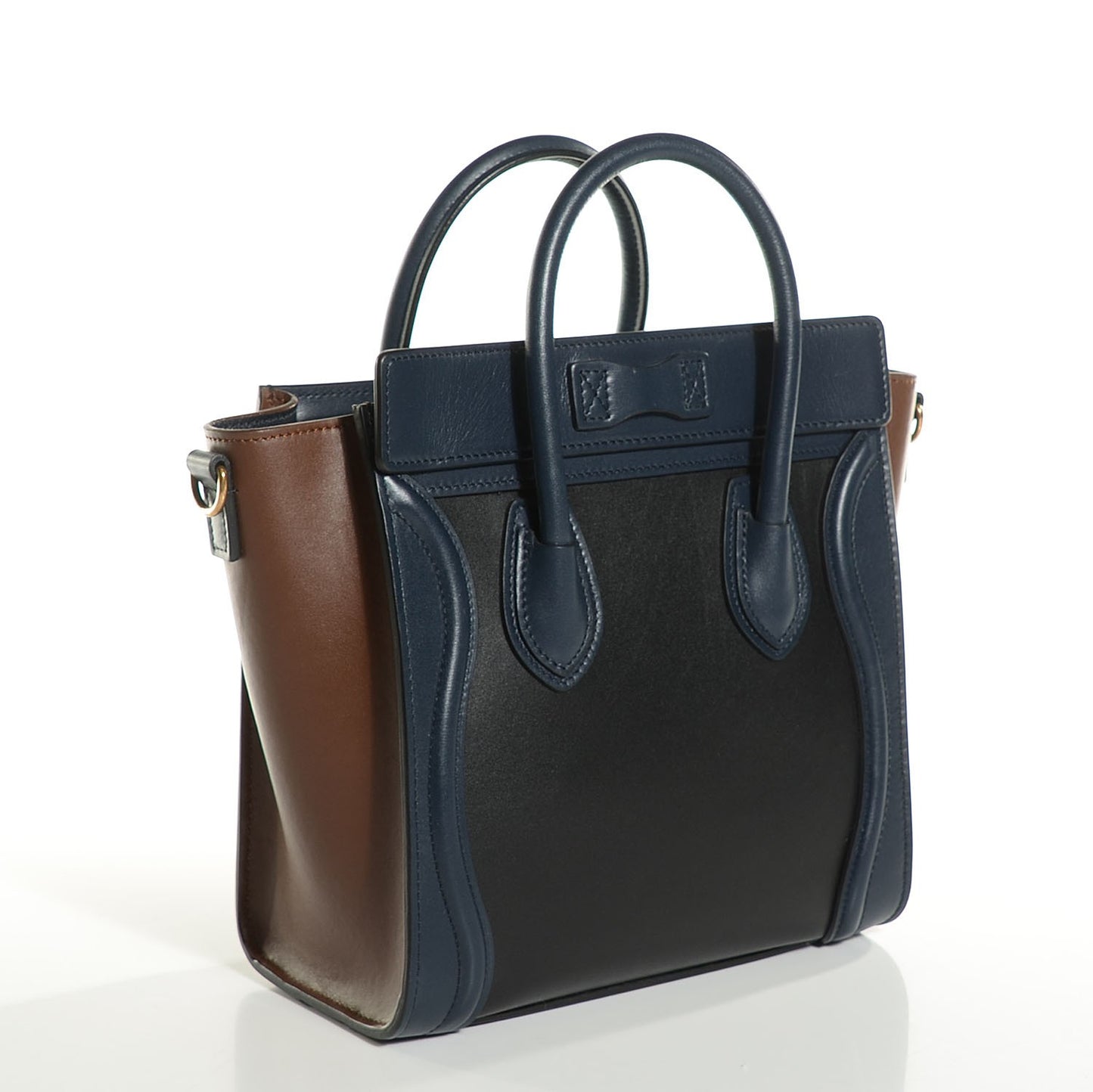 Smooth Calfskin Nano Tri-Color Luggage Black