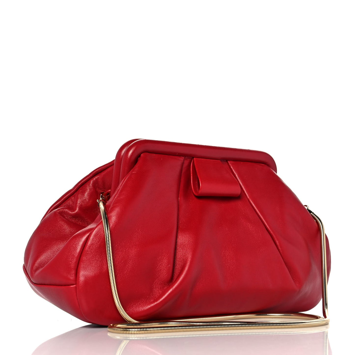 Nappa Frame Chain Shoulder Pouch Fuoco