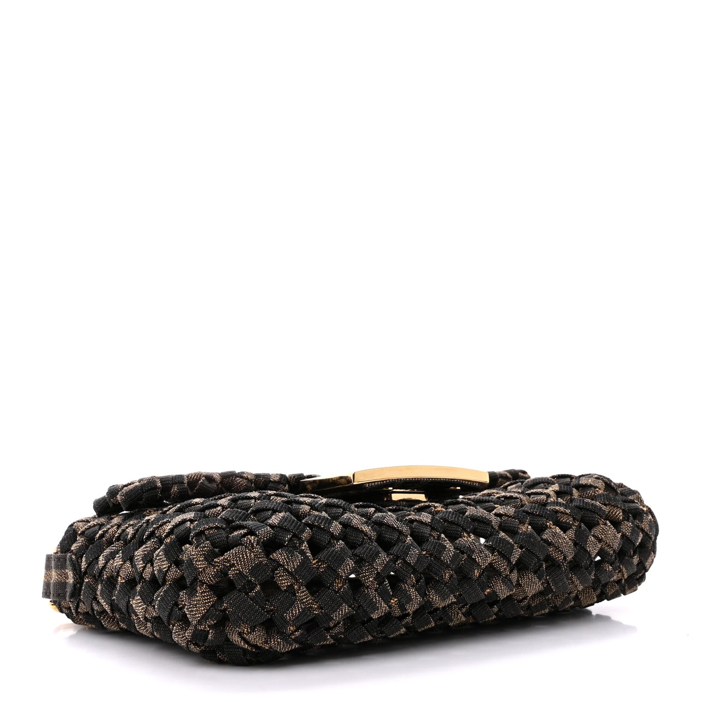 Fabric Jacquard FF 1974 Woven Knotted Mini Baguette Tobacco Moro