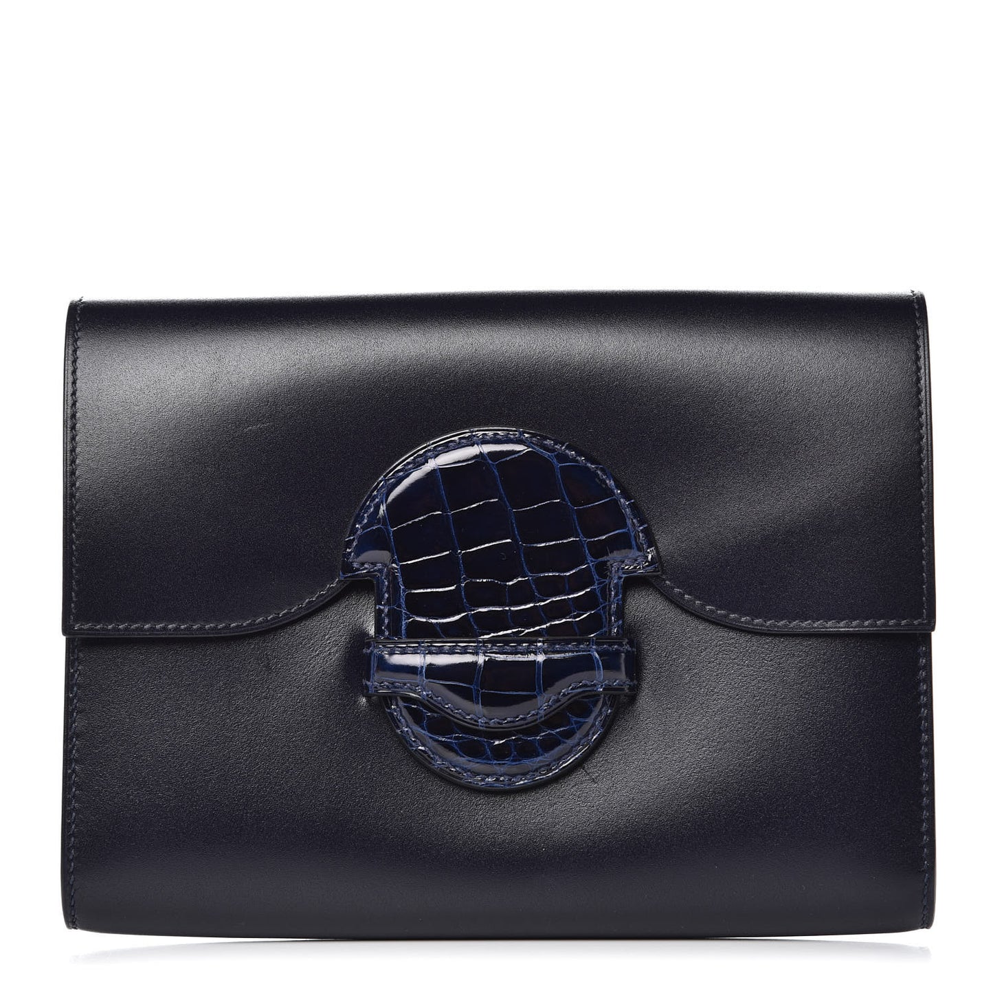 Villandry Calfskin Alligator 1938 Wallet 19 Bleu Nuit