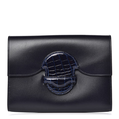 Hermes Villandry Calfskin Alligator 1938 Wallet 19 Bleu Nuit 1 of 8