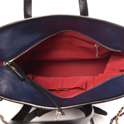 Chanel Aged Calfskin Quilted Large Gabrielle Shopping Tote Navy Black 5 of 9